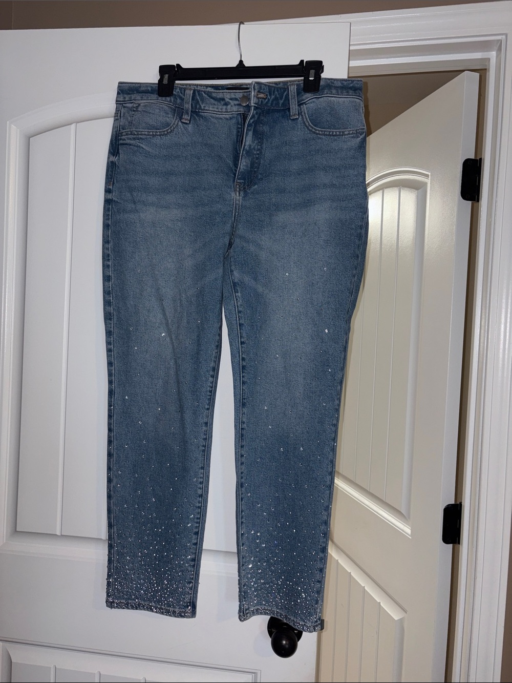 Talbots Light Blue Skinny Jeans with Sparkle Hem